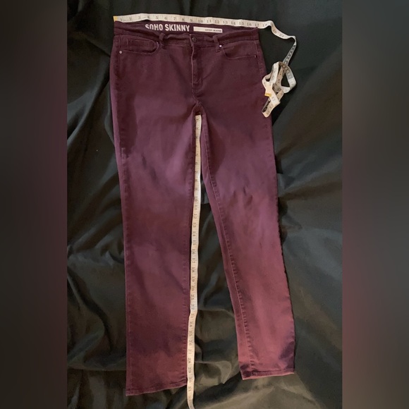 DKNY SOHO Skinny Jeans Women’s Size 10 Burgundy - Picture 6 of 10